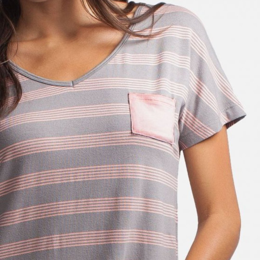 SO SOFT bamboo pink/gray Cariloha night dress